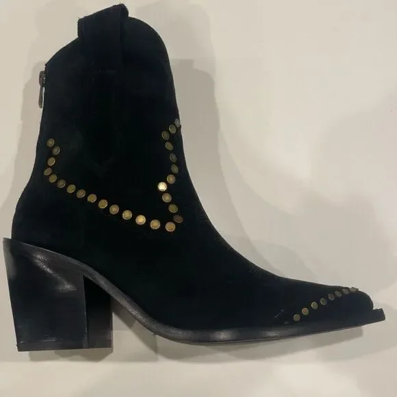 Zadig & Voltaire Cara High Suede studded ankle boots  New - Picture 5 of 13